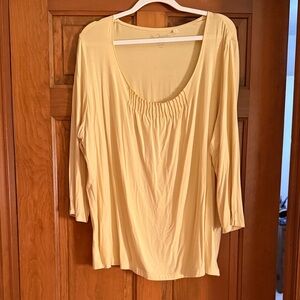 Chico's Sunny Yellow 3/4 Sleeve Tee NWOT